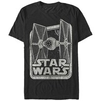 Camiseta Rockinstone En Blanco Y Negro Star Wars Tie Fighter - Venta Internacional.