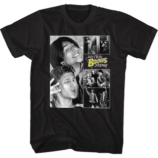 Foto 1 | Foto 1 | Camiseta Rockinstone En Blanco Y Negro Collage Bill And Ted's - Venta Internacional.