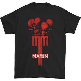 Foto 1 | Foto 1 | Camiseta Rockinstone Marilyn Manson Skull Cross 100% Algodón - Venta Internacional.