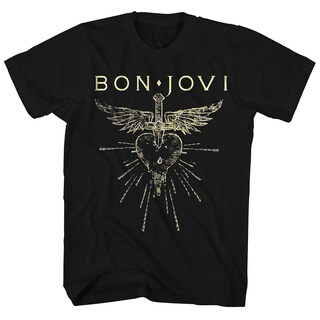Foto 1 | Foto 1 | Camiseta Rockinstone Con El Logotipo De Bon Jovi Heart & Dagger - Venta Internacional.