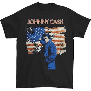 Foto 1 | Foto 1 | Camiseta Rockinstone Johnny Cash Ragged Old Flag 180 G/m² - Venta Internacional.