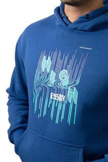 Foto 4 | Foto 4 | Sudadera Generra Azul con Gorro y Estampado para Hombre