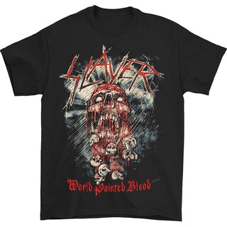 Foto 1 | Foto 1 | Camiseta Rockinstone Slayer World Pintada Con Calavera De Sangre - Venta Internacional.