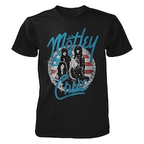 Camiseta Rockinstone Motley Crue Vintage Con Tachuelas Y Bandera - Venta Internacional.