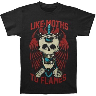 Foto 1 | Foto 1 | Camiseta Rockinstone Like Moths To Flames Skull 180 G/m² - Venta Internacional.