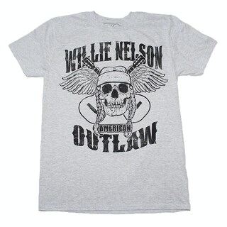 Foto 1 | Foto 1 | Camiseta Rockinstone Willie Nelson Outlaw Skull 100% Algodón - Venta Internacional.