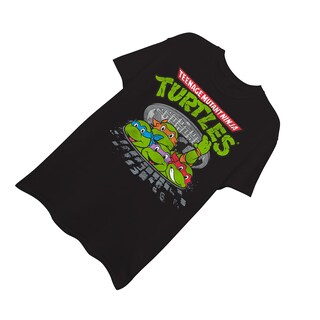 Foto 4 | Foto 4 | Camiseta Teenage Mutant Ninja Turtles Sewer Group Para Hombre, Negra, Talla S - Venta Internacional.