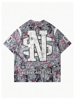 Foto 2 | Foto 2 | Camiseta Soly Hux Y2k Jersey Con Estampado De Letras Y Cuello Redondo Para Hombre - Venta Internacional.