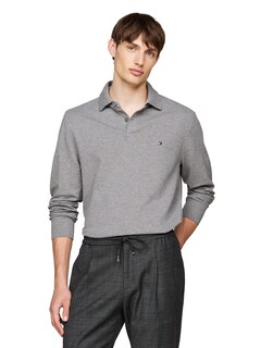 Foto 1 | Foto 1 | Polo Tommy Hilfiger De Manga Larga Para Hombre, Corte Regular, Gris - Venta Internacional.