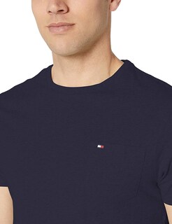 Foto 2 | Foto 2 | Camiseta Tommy Hilfiger Para Hombre, Manga Corta, Cuello Redondo, Azul Marino, Talla L - Venta Internacional.