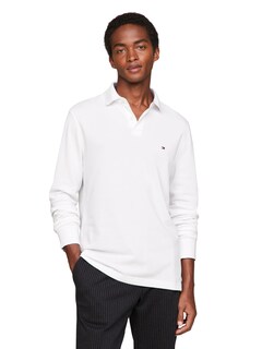 Foto 1 | Foto 1 | Polo Tommy Hilfiger De Manga Larga Para Hombre, Corte Regular, Blanco - Venta Internacional.