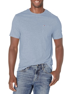 Foto 1 | Foto 1 | Camiseta Tommy Hilfiger Con Cuello Redondo Y Bolsillo Azul Málaga Para Hombre - Venta Internacional.
