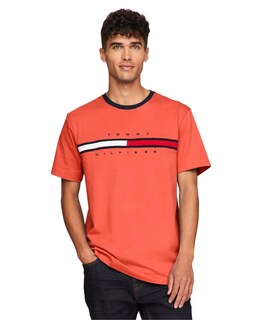 Foto 1 | Foto 1 | Camiseta Tommy Hilfiger De Manga Corta Con Estampado De Rayas Exclusivas Para Hombre - Venta Internacional.
