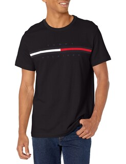 Foto 1 | Foto 1 | Camiseta Tommy Hilfiger De Manga Corta Con Logotipo Para Hombre - Negro (s) - Venta Internacional.