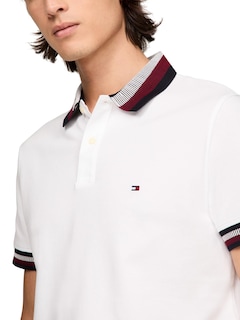 Foto 2 | Foto 2 | Polo Tommy Hilfiger De Dos Tonos Con Cuello Oscuro Para Hombre, Blanco - Venta Internacional.