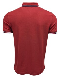 Foto 2 | Foto 2 | Polo Tommy Hilfiger Con Cuello A Rayas Para Hombre (s, Rojo Oscuro) - Venta Internacional.