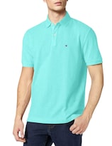 Polo Tommy Hilfiger Para Hombre, Corte Clásico, Turquesa - Venta Internacional.