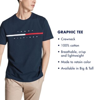Foto 4 | Foto 4 | Camiseta Tommy Hilfiger Para Hombre, Manga Corta, Cuello Redondo, Logotipo - Venta Internacional.