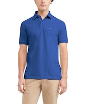 Polo Tommy Hilfiger De Manga Corta De Algodón Piqué Azul M - Venta Internacional.