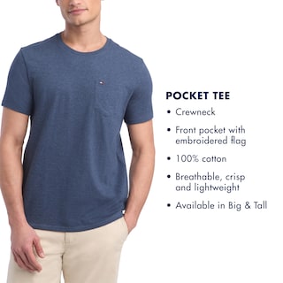 Foto 3 | Foto 3 | Camiseta Tommy Hilfiger Grande Y Alta Con Bolsillo Para Hombre - Venta Internacional.