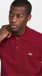 Foto 6 | Foto 6 | Polo Lacoste Classic Chine L.12.12 Para Hombre Rojo Burdeos - Venta Internacional.