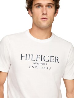 Foto 2 | Foto 2 | Camiseta Tommy Hilfiger Big Hilfiger Logo Para Hombre, Color Blanco, Algodón - Venta Internacional.