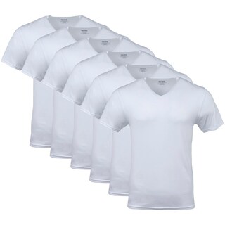 Foto 1 | Foto 1 | Camiseta Gildan Con Cuello En V Para Hombre G1103 Blanca Talla M (paquete De 6) - Venta Internacional.