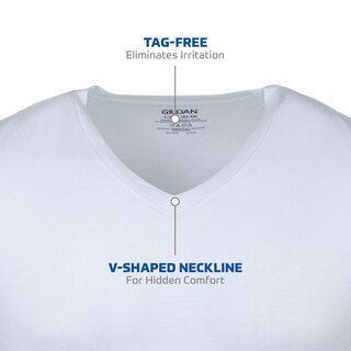 Foto 3 | Foto 3 | Camiseta Gildan Con Cuello En V Para Hombre G1103 Blanca Talla M (paquete De 6) - Venta Internacional.