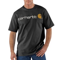 Camiseta Carhartt Para Hombre, Holgada, Con Logotipo Pesado, Negra - Venta Internacional.