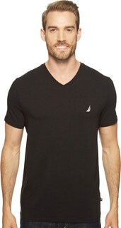 Foto 1 | Foto 1 | Camiseta Nautica Para Hombre, Manga Corta, Lisa, Ajustada, Cuello En V, Negra - Venta Internacional.