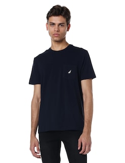 Foto 1 | Foto 1 | Camiseta Nautica Para Hombre Con Cuello Redondo Y Bolsillo, Color Azul Marino - Venta Internacional.