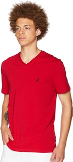 Foto 2 | Foto 2 | Camiseta Nautica De Manga Corta Lisa Y Corte Ajustado Con Cuello En V Para Hombre - Venta Internacional.