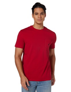 Foto 1 | Foto 1 | Camiseta Nautica Solid Con Cuello Redondo Y Manga Corta Con Bolsillo, Color Rojo - Venta Internacional.