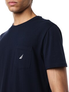 Foto 2 | Foto 2 | Camiseta Nautica Para Hombre Con Cuello Redondo Y Bolsillo, Color Azul Marino - Venta Internacional.