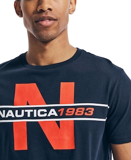 Foto 2 | Foto 2 | Camiseta Nautica De Manga Corta Para Hombre, 100% Algodón, Azul Marino, Talla S - Venta Internacional.