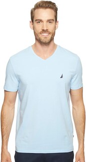 Foto 1 | Foto 1 | Camiseta Nautica Para Hombre, Manga Corta, Lisa, Entallada, Cuello En V, Azul - Venta Internacional.