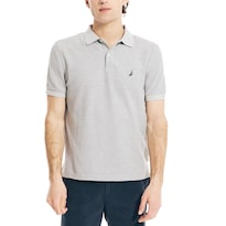 Polo Nautica Classic De Manga Corta Para Hombre, Color Gris Jaspeado - Venta Internacional.