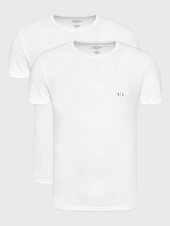 Foto 2 | Foto 2 | Playeras Armani Exchange Camisetas De Hombre Cuello Redondo Color Blanco 2 Pack - Original