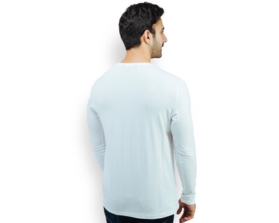 Foto 4 | Foto 4 | Playera De Manga Larga Para Hombre Marca Rams Cottons Modelo Sergio Color Blanco Corte Slim Fit Y Cuello Redondo