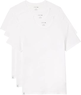 Foto 1 | Foto 1 | Playeras Lacoste Camisetas De Hombre Slim Fit 100% Algodón Color Blanco 3 Pack