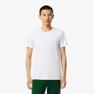 Foto 3 | Foto 3 | Playeras Lacoste Camisetas De Hombre Slim Fit 100% Algodón Color Blanco 3 Pack