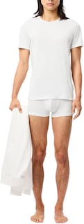 Foto 6 | Foto 6 | Playeras Lacoste Camisetas De Hombre Cuello Redondo Regular Fit Blanco 3 Pack