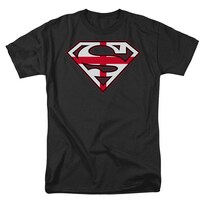 Camiseta Rockinstone Superman English Shield 100% Algodón - Venta Internacional.