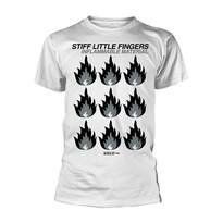 Camiseta Rockinstone Stiff Little Fingers, Material Inflamable - Venta Internacional.