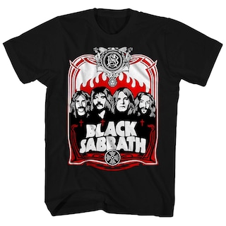 Foto 1 | Foto 1 | Camiseta Rockinstone Black Sabbath Red Flames Para Hombre - Venta Internacional.
