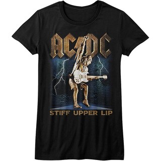 Foto 1 | Foto 1 | Camiseta Rockinstone Para Mujer, Con Labio Superior Rígido, Acdc, 180 G/m² - Venta Internacional.