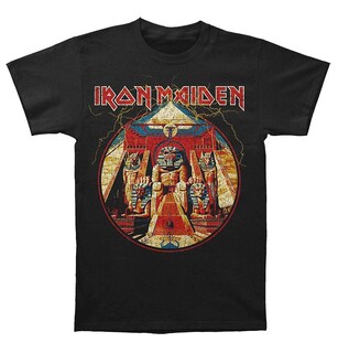 Foto 1 | Foto 1 | Camiseta Rockinstone Iron Maiden Powerslave Lightning Circle - Venta Internacional.