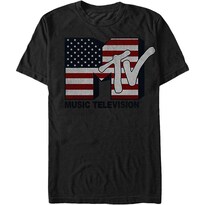 Camiseta Rockinstone Con La Bandera De Ee. Uu. Mtv, 100% Algodón - Venta Internacional.