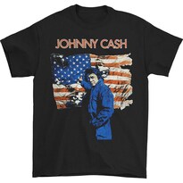 Camiseta Rockinstone Johnny Cash Ragged Old Flag 180 G/m² - Venta Internacional.