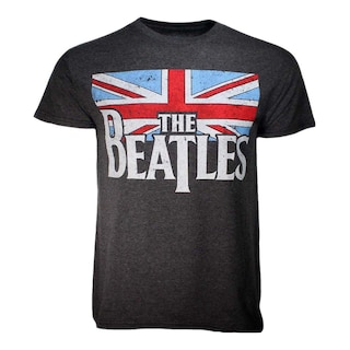 Foto 1 | Foto 1 | Camiseta Rockinstone Con La Bandera Británica Desgastada De The Beatles - Venta Internacional.